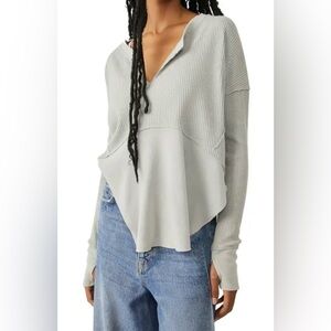 We The Free Monterey Thermal Gray Shirt Size Small Free‎ People